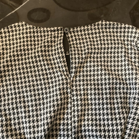 LOFT Women’s Black and White Houndstooth Long Sleeve Dress Size Small | Preppy - Picture 7 of 10